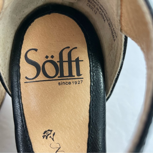 Sofft Black Leather Espadrille Wedge Open Toe Sandals - Picture 8 of 16